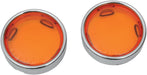 Drag Specialties Deuce-Style Turn Signal Deep-Dish Lens W/ Chrome Trim Ring Amber - Part #20200548 - Hogparts UK