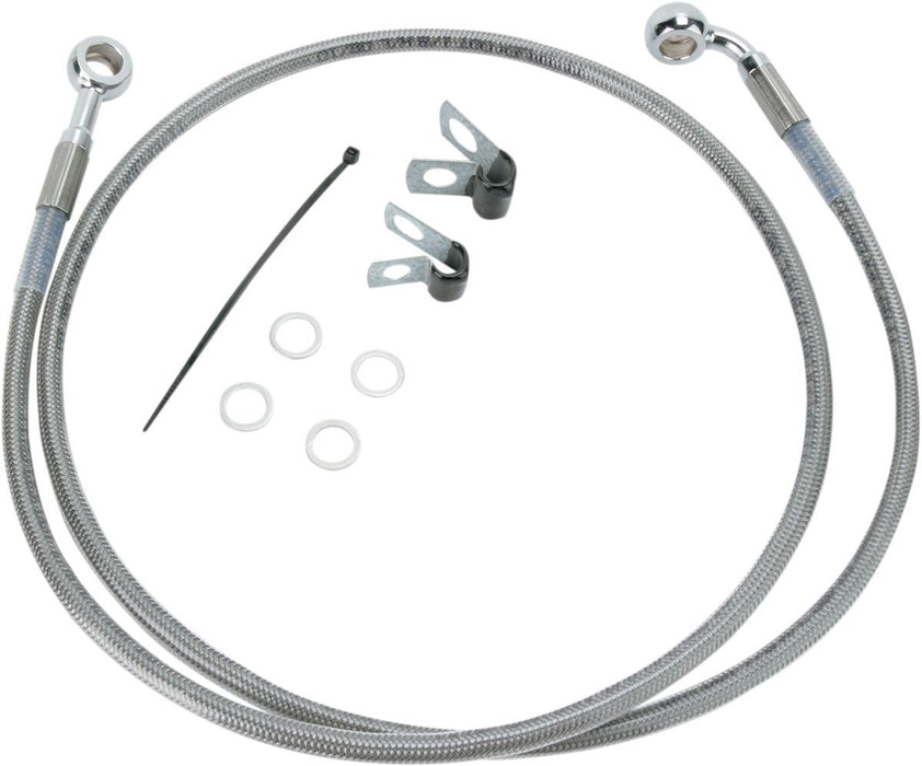Drag Specialties Front Brake Line Stainless Steel Extended 6" - Part #17412656 - Hogparts UK