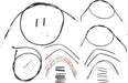 BURLY BRAND CABLE KIT 14" BLACK VINYL STAINLESS STEEL HANDLEBAR W/O ABS - 06100265 - Hogparts UK