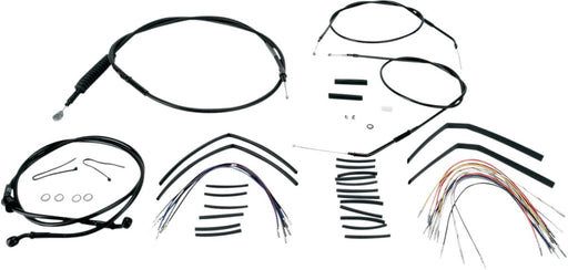 BURLY BRAND CABLE KIT 14" BLACK VINYL STAINLESS STEEL HANDLEBAR W/O ABS - 06100268 - Hogparts UK