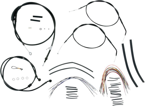 BURLY BRAND CABLE KIT 14" BLACK VINYL STAINLESS STEEL HANDLEBAR W/O ABS - 06100271 - Hogparts UK