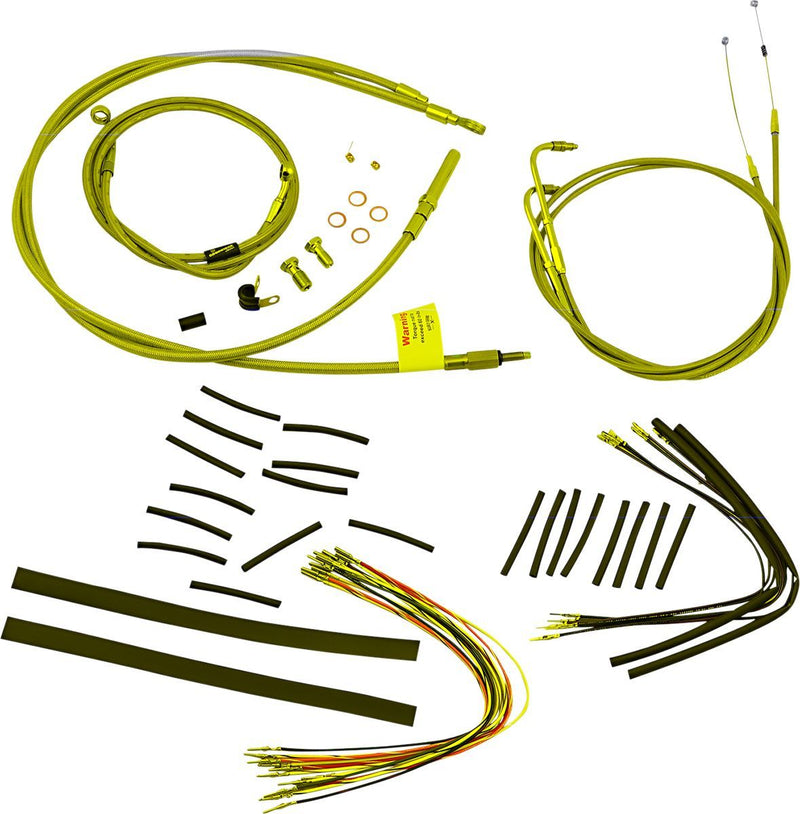 BURLY BRAND CABLE KIT 14" BRAIDED STAINLESS STEEL HANDLEBAR W/O ABS - 06100710 - Hogparts UK