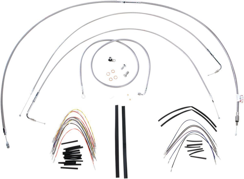 BURLY BRAND CABLE KIT 16" BRAIDED STAINLESS STEEL HANDLEBAR W/O ABS - 06100716 - Hogparts UK