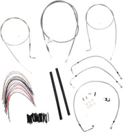 BURLY BRAND CABLE KIT 16" BRAIDED STAINLESS STEEL HANDLEBAR W/O ABS - 06100729 - Hogparts UK