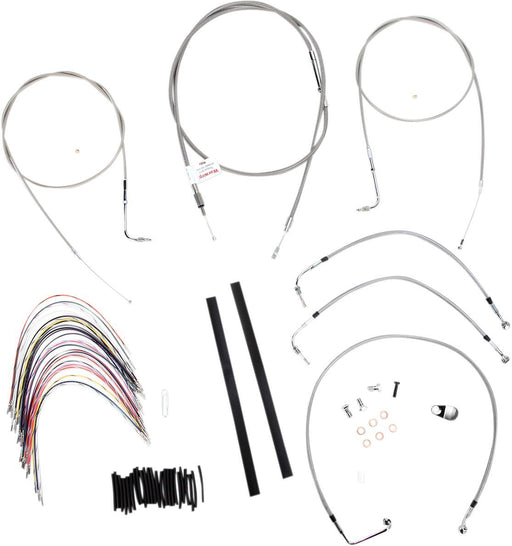 BURLY BRAND CABLE KIT 18" BRAIDED STAINLESS STEEL HANDLEBAR W/O ABS - 06100730 - Hogparts UK