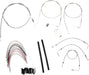 BURLY BRAND CABLE KIT 16" BRAIDED STAINLESS STEEL HANDLEBAR W/O ABS - 06100732 - Hogparts UK
