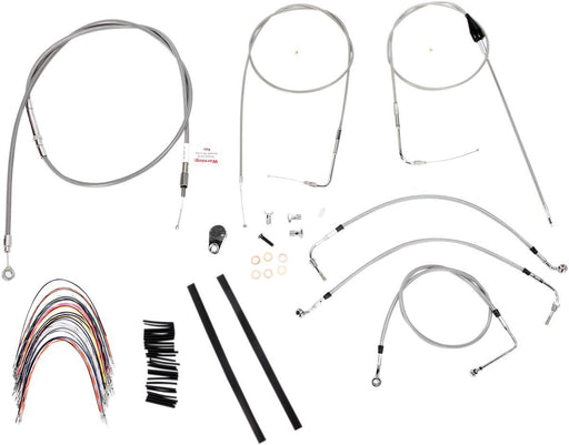 BURLY BRAND CABLE KIT 14" BRAIDED STAINLESS STEEL HANDLEBAR W/O ABS - 06100740 - Hogparts UK
