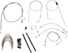BURLY BRAND CABLE KIT 14" BRAIDED STAINLESS STEEL HANDLEBAR W/O ABS - 06100740 - Hogparts UK