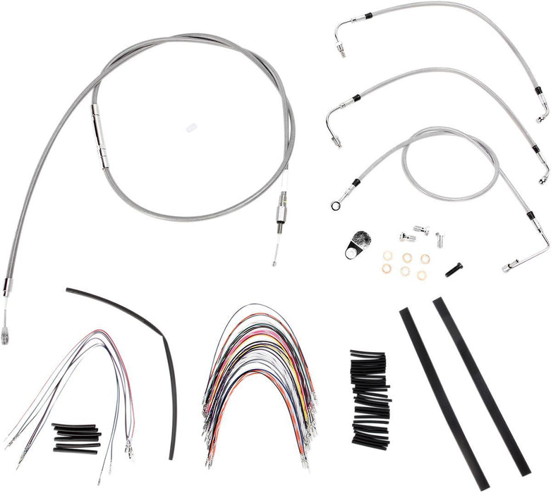 BURLY BRAND CABLE KIT 18" BRAIDED STAINLESS STEEL HANDLEBAR W/O ABS - 06100745 - Hogparts UK