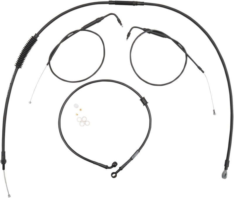 BURLY BRAND CABLE KIT BLACK VINYL HANDLEBAR INSTALLATION KIT CLUBMAN BAR - 06100750 - Hogparts UK