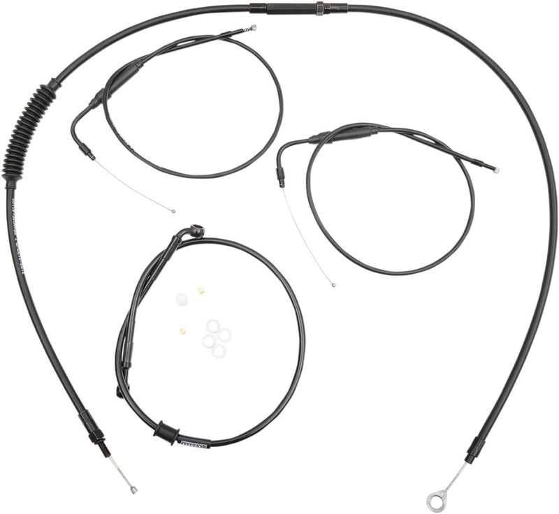 BURLY BRAND CABLE KIT BLACK VINYL HANDLEBAR INSTALLATION KIT CLUBMAN BAR - 06100751 - Hogparts UK