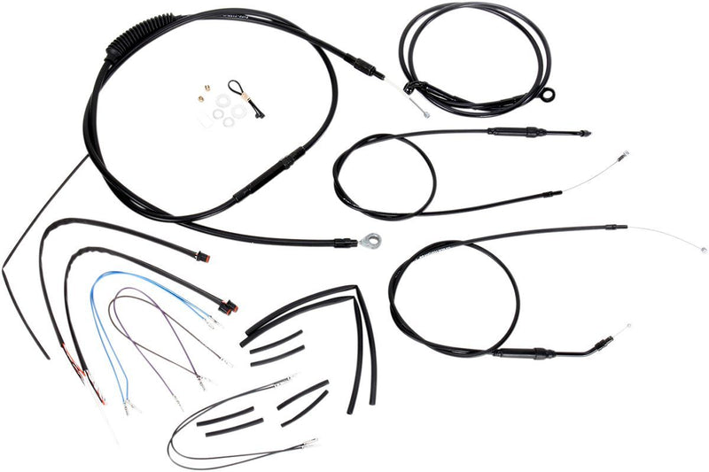 BURLY BRAND CABLE KIT 12" BLACK VINYL STAINLESS STEEL HANDLEBAR W/O ABS - 06100752 - Hogparts UK