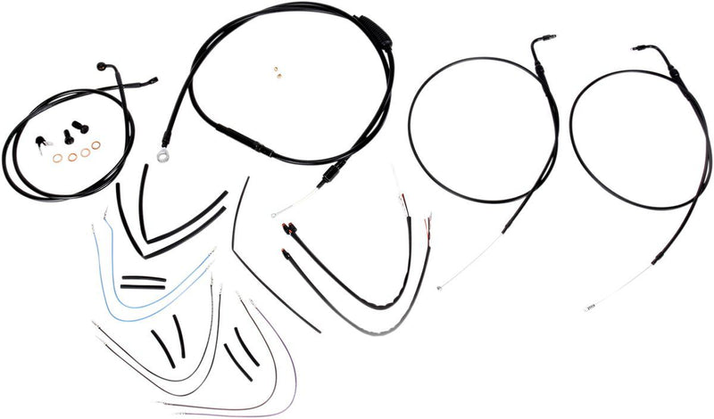 BURLY BRAND CABLE KIT 16" BLACK VINYL STAINLESS STEEL HANDLEBAR W/O ABS - 06100756 - Hogparts UK