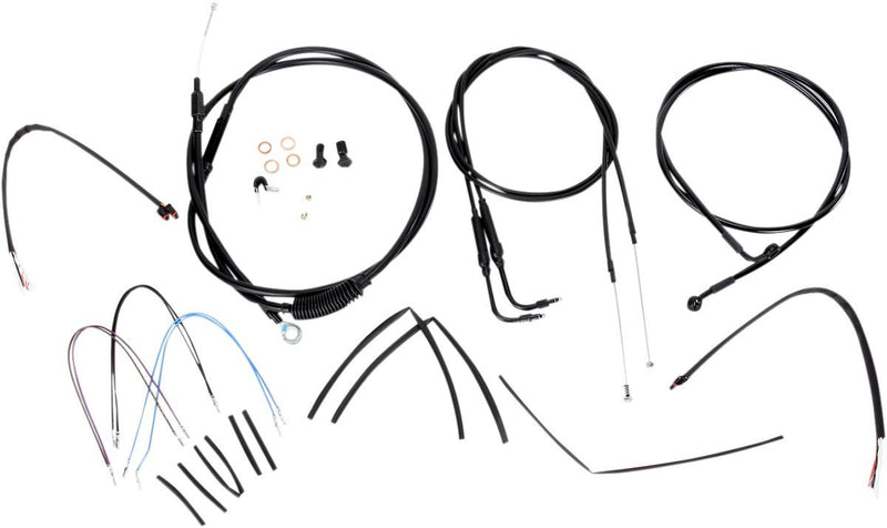 BURLY BRAND CABLE KIT 18" BLACK VINYL STAINLESS STEEL HANDLEBAR W/O ABS - 06100757 - Hogparts UK