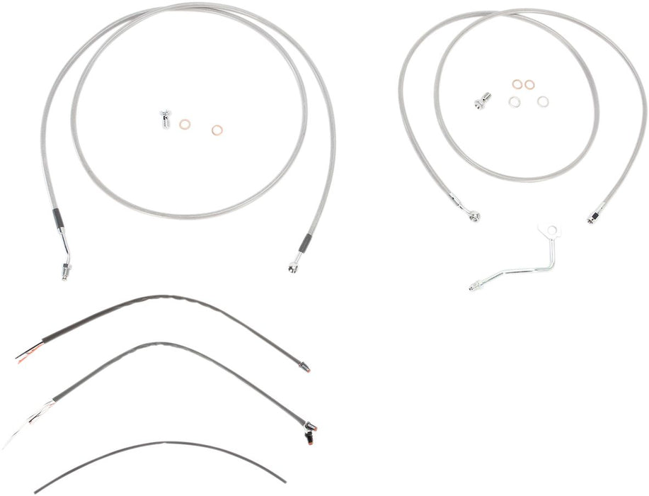 Burly Brand Complete Stainless Braided Handlebar Cable/Brake Line Kit #B30-1119