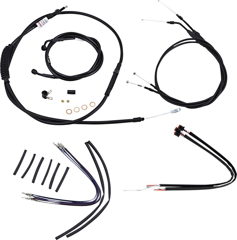 Burly Brand Complete Black Vinyl Handlebar Cable/Brake Line Kit for Ape Hanger Handlebars #B30-1108