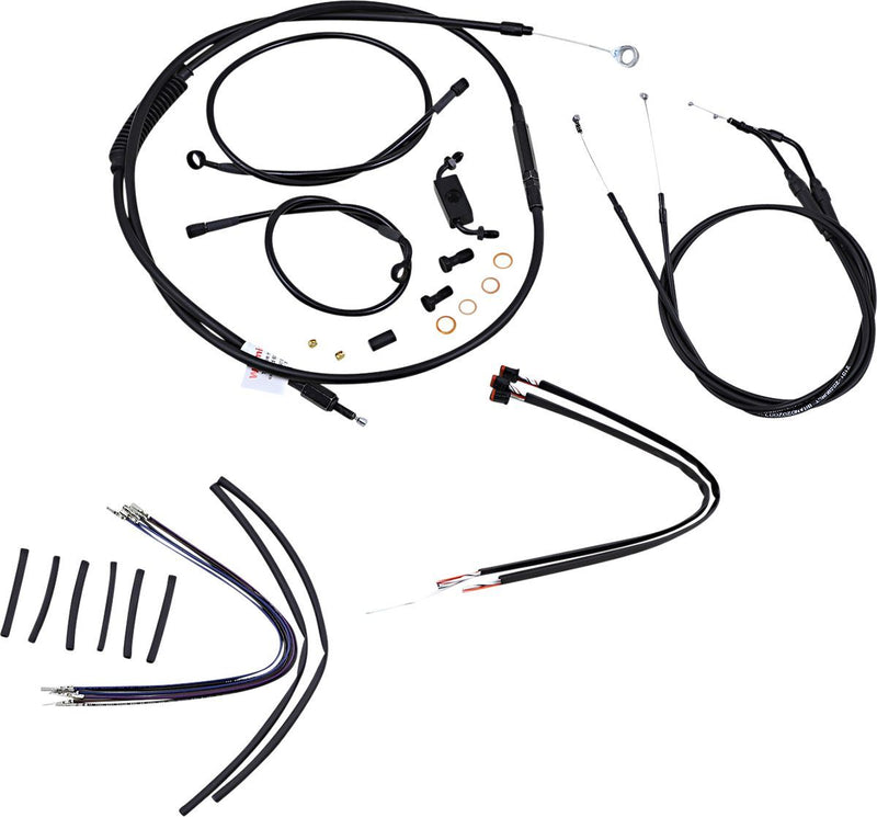 Burly Brand Complete Black Vinyl Handlebar Cable/Brake Line Kit for Ape Hanger Handlebars #B30-1121