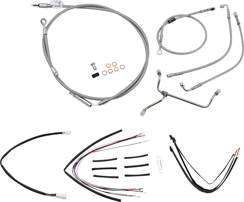 Burly Brand Complete Stainless Braided Handlebar Cable/Brake Line Kit #B30-1152