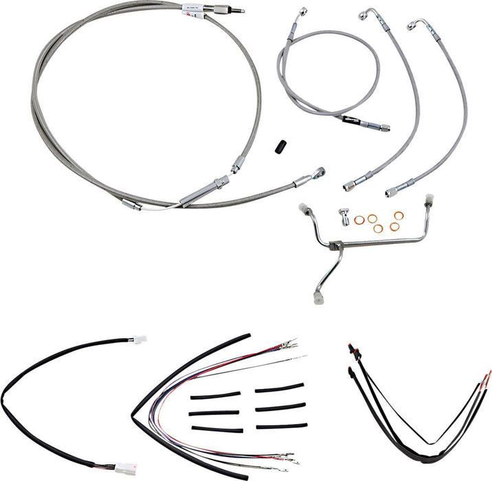 Burly Brand Complete Stainless Braided Handlebar Cable/Brake Line Kit #B30-1153