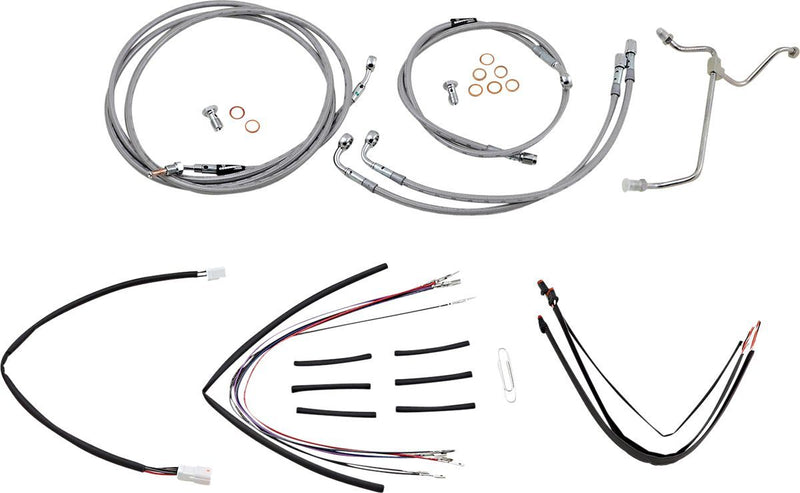 Burly Brand Complete Stainless Braided Handlebar Cable/Brake Line Kit #B30-1157