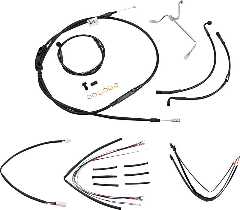 Burly Brand Complete Black Vinyl Handlebar Cable/Brake Line Kit for Ape Hanger Handlebars #B30-1170