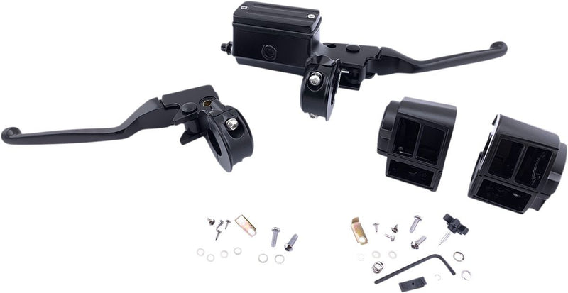 Drag Specialties Handlebar Control Kit - Aluminum, Brake /  Clutch /  Handlebar - Black / Matte for Harley-Davidson Softail & Sportster 1984-1995