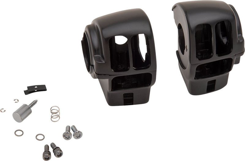 Drag Specialties Handlebar Switch Housing Kit - Aluminum - Black for Harley-Davidson Touring & Trike 2008-2013