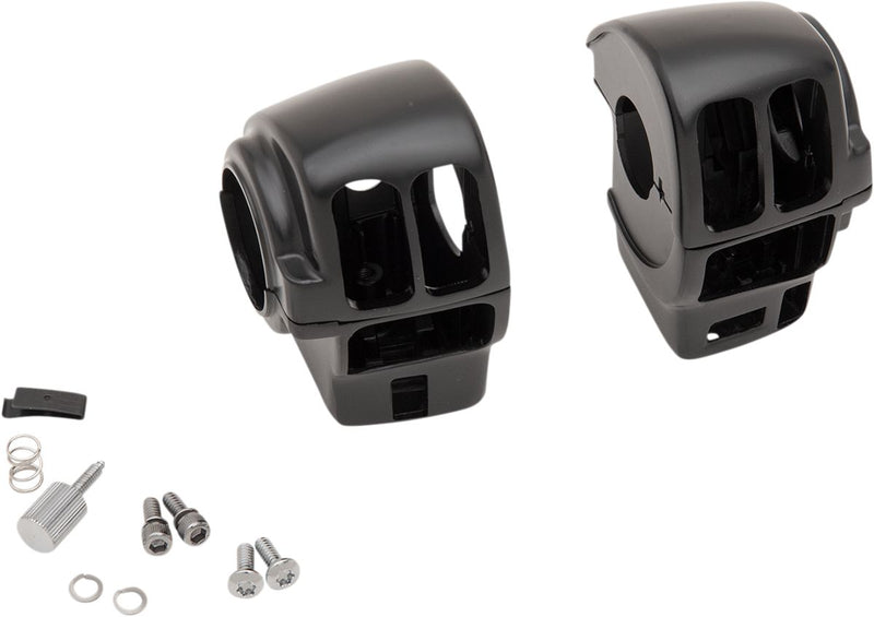 Drag Specialties Handlebar Switch Housing Kit - Aluminum - Black for Harley-Davidson Touring 2008-2013