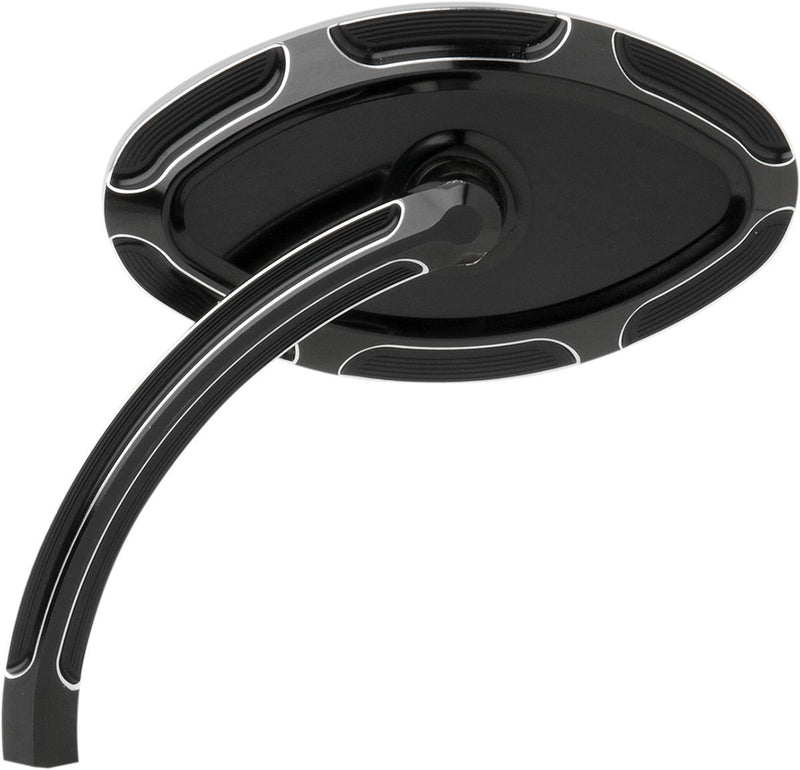 Arlen Ness Beveled Short Stem Mirror - Side View, Each, Aluminum - Anodized / Black