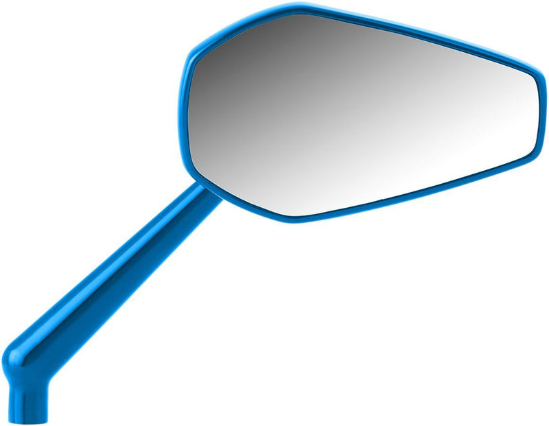 Arlen Ness Mini Stocker Forged Mirror - Each, Aluminum, Side View - Anodized / Blue