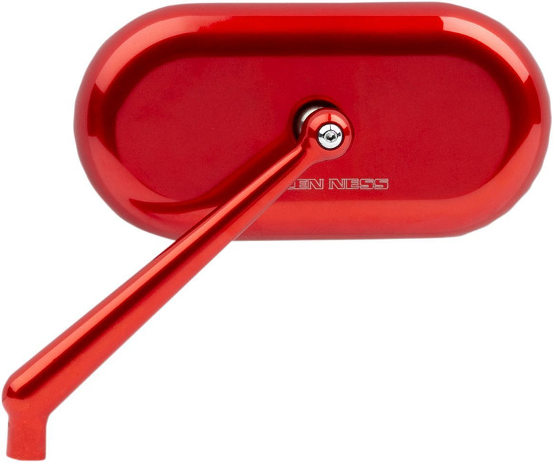 Arlen Ness Forged Oval Mirror - Side View, Each, Aluminum - Anodized / Red