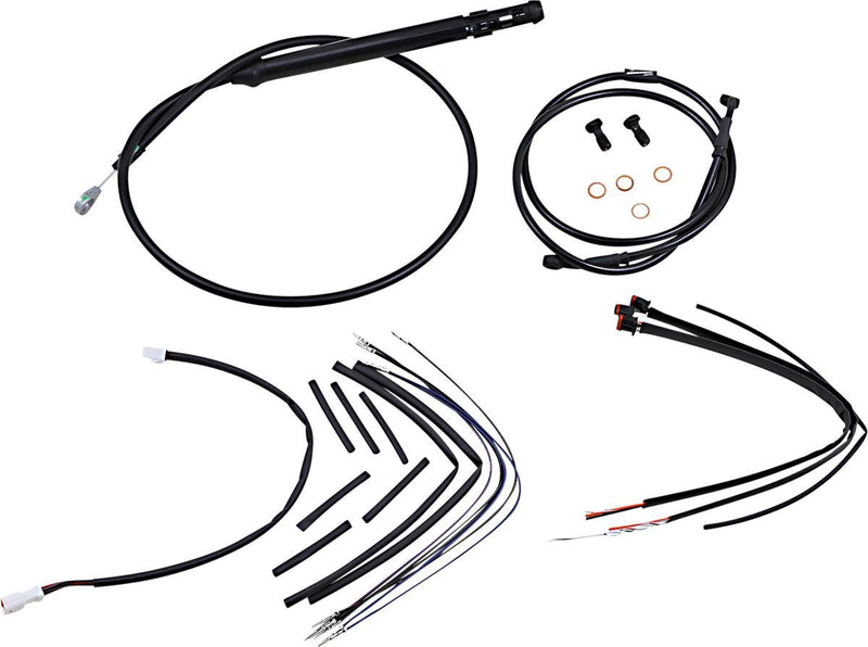 Burly Brand Complete Black Vinyl Handlebar Cable/Brake Line Kit for Ape Hanger Handlebars #B30-1259