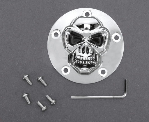 Drag Specialties 3-D Skull Point Cover Chrome 5-Hole - Part #19020181 - Hogparts UK