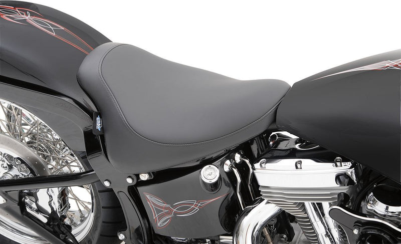 DRAG Specialties Seats Solo Seat - Leather /  Vinyl, Each - Black for Harley-Davidson Softail 2000-2017