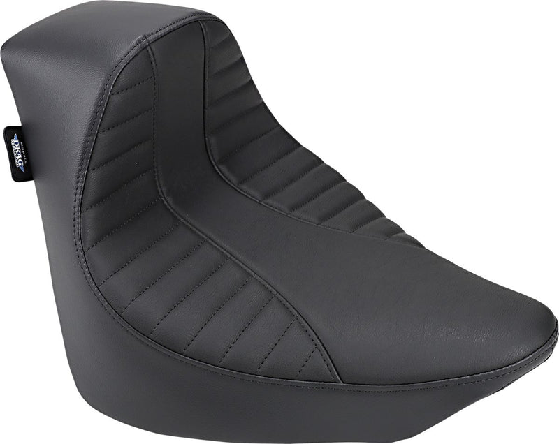 DRAG Specialties Seats Ez-on Solo Seat - Each, Leather /  Vinyl - Black for Harley-Davidson Softail & Dyna 2018-2026