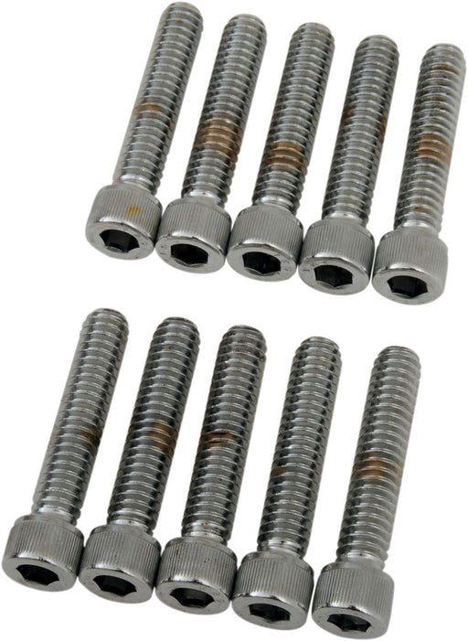 Drag Specialties Socket-Head Bolt 1/4-20X1.25 Knurled Chrome - Part #DS190538 - Hogparts UK