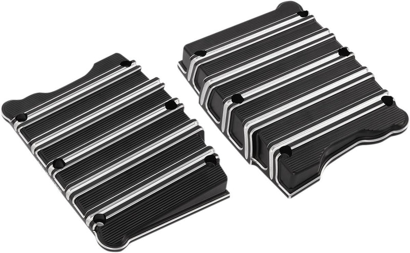 Arlen Ness 10 Gauge Rocker Box Top Covers - Billet Aluminum, Pair - Anodized / Black / Machined for Harley-Davidson Touring, Softail, Dyna & Trike 1999-2017