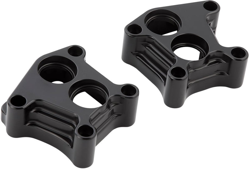 Arlen Ness 10 Gauge Lifter Block Covers - 6061-T6 Billet Aluminum, Pair - Black / Black Anodized for Harley-Davidson Touring, Softail, Dyna & Trike 1999-2017