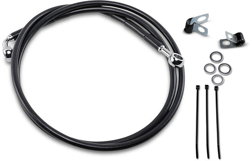 Drag Specialties Front Brake Line Black Vinyl Coated Stainless Steel Extended 8" - Part #17412584 - Hogparts UK