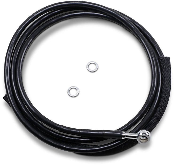 Drag Specialties Clutch Line Black Vinyl Coated + 4" Stainless Steel Hydraulic - Part #06610054 - Hogparts UK
