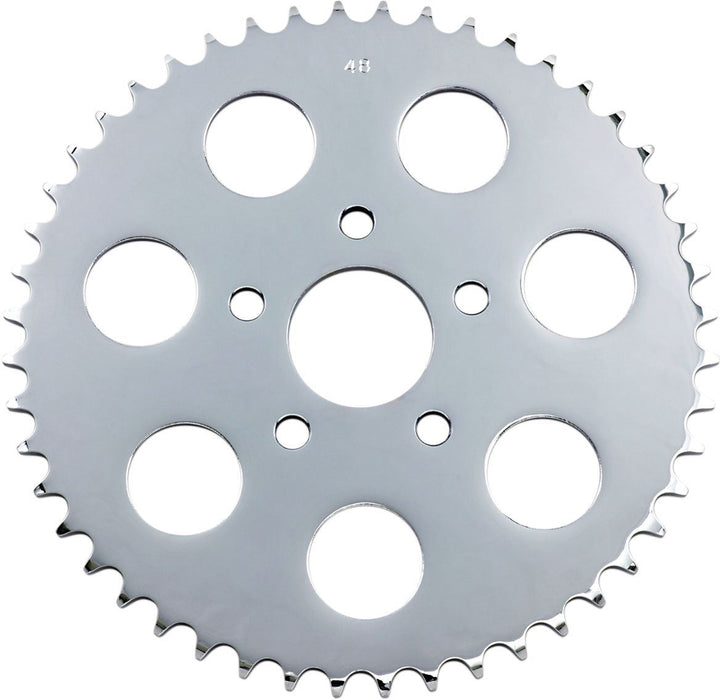 Drag Specialties Rear Chain Sprocket 530 48T Steel/Chrome - Part #DS325354 - Hogparts UK