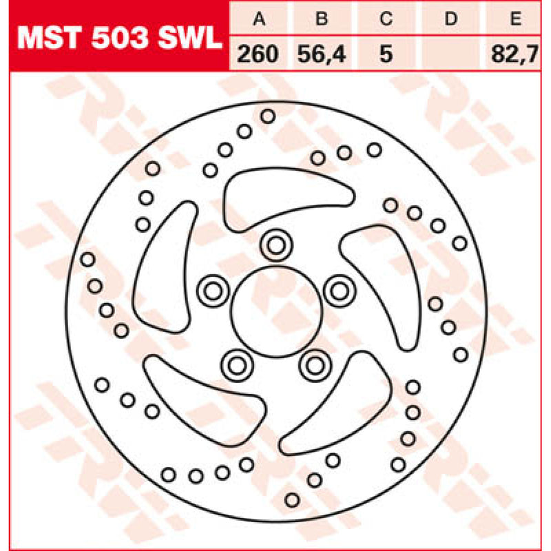 TRW Brake Disc Non-Floating Swing-Design Left - Part #119277