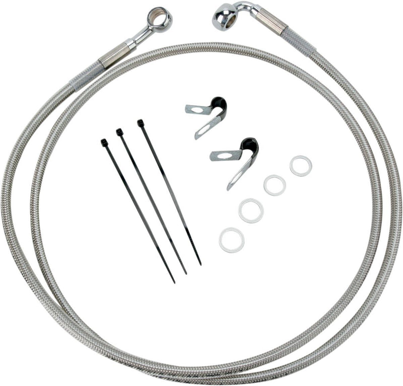 Drag Specialties Front Brake Line Stainless Steel Extended 10" - Part #17412679 - Hogparts UK