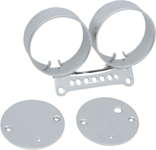 Drag Specialties Dual Gauge Bracket 3.375" Chrome - Part #22100198 - Hogparts UK