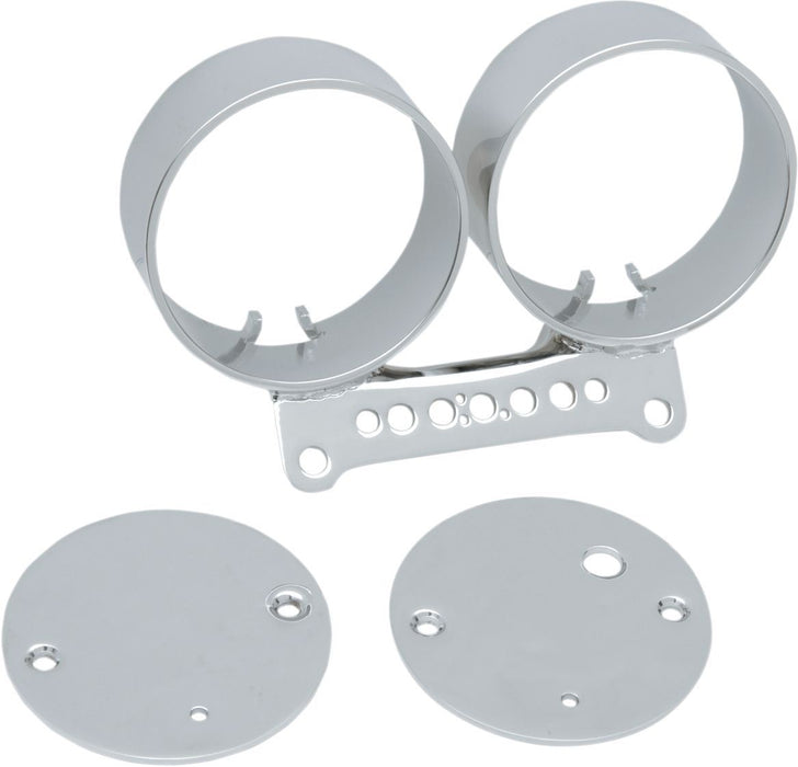 Drag Specialties Dual Gauge Bracket 3.375" Chrome - Part #22100198 - Hogparts UK