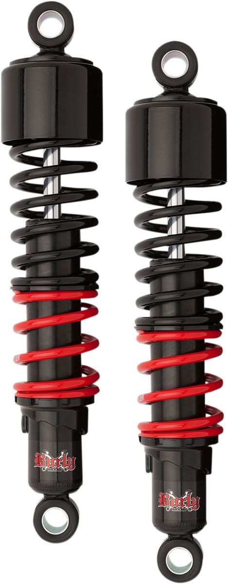 BURLY BRAND SHOCKS 13" STILETTO BLACK W/RED & BLACK SPRINGS - 13100971 - Hogparts UK