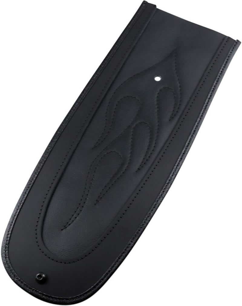 DRAG Specialties Seats Fender Skin - Flame, Vinyl, Fender Skins - Black for Harley-Davidson Softail & Dyna 2000-2017