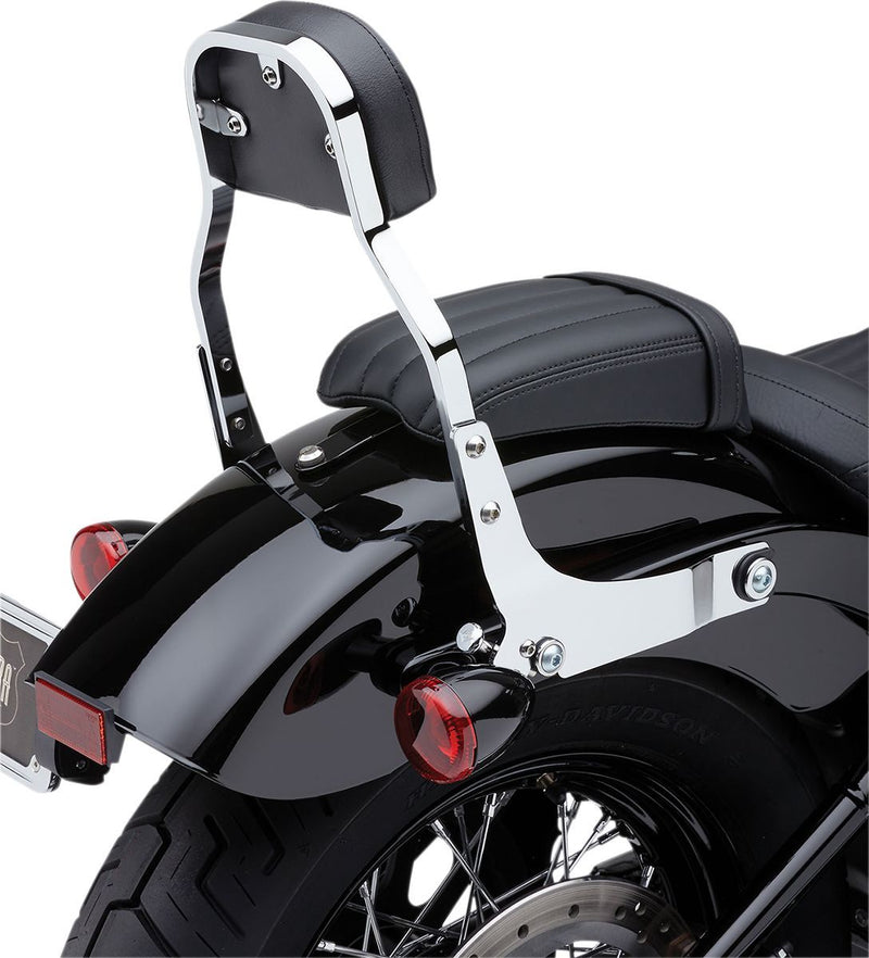 Cobra Detachable Backrest Kit - Square, Mini, Steel - Chrome for Harley-Davidson Dyna 2006-2017