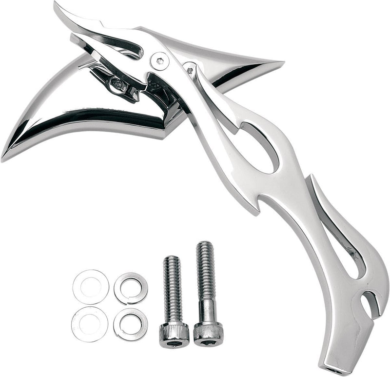 Drag Specialties Mirror Gothic/Flame Right Chrome - Part #06400036 - Hogparts UK