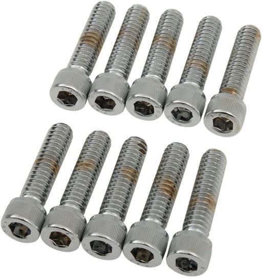 Drag Specialties Socket-Head Bolt 1/4-20X1 Knurled Chrome - Part #DS190537 - Hogparts UK